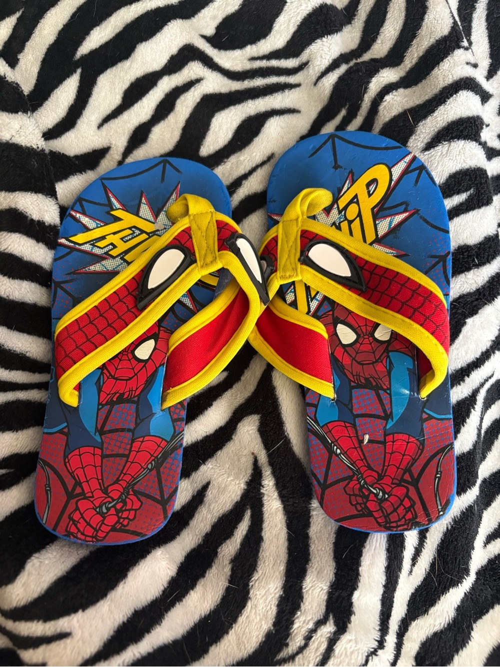 Marvel Spider-Man Blue, Red & Yellow Kids Flip Flops